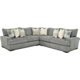 Sectional Sofa in Handwoven Slate Grey Fabric